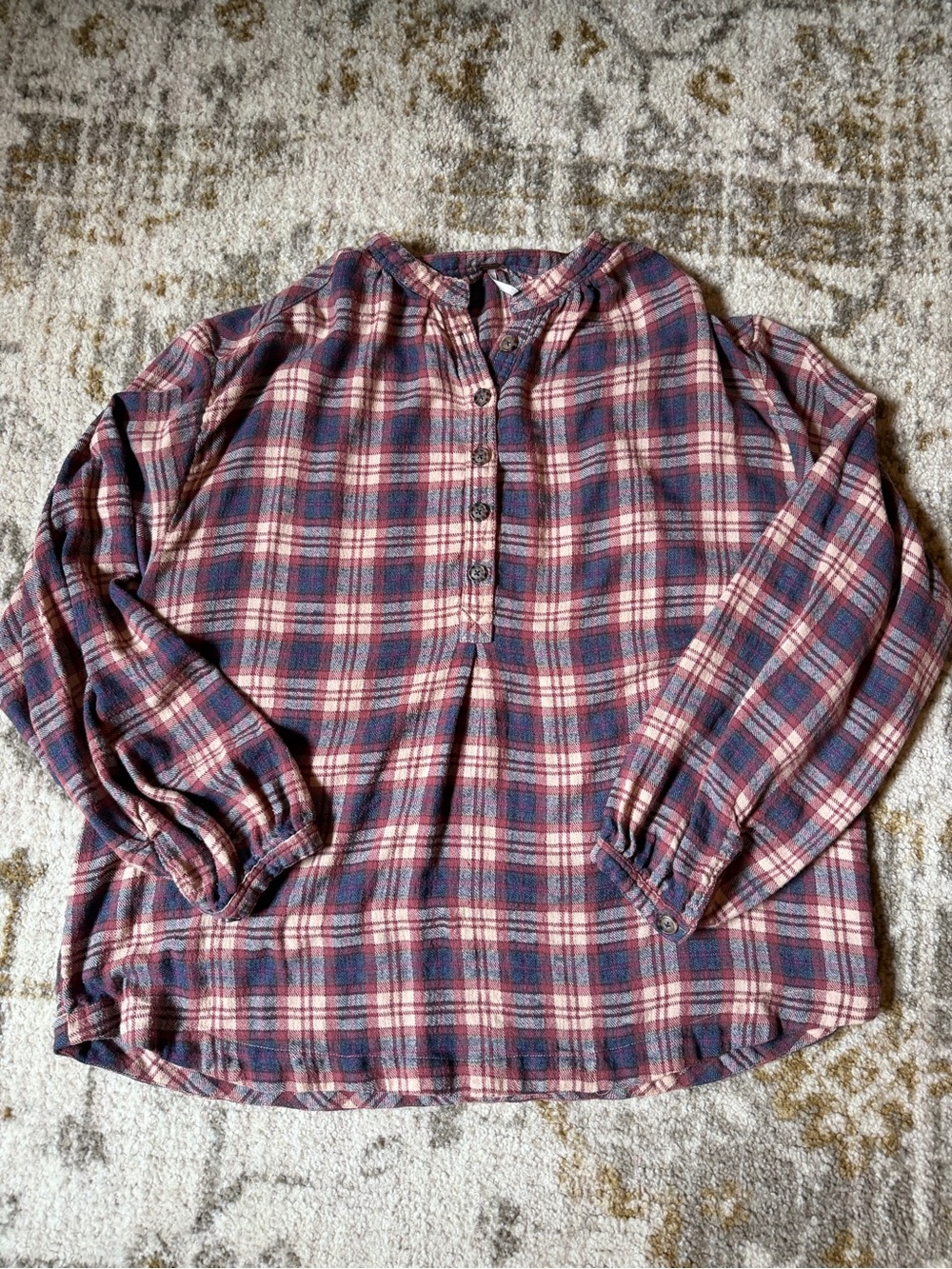 Free People Northern Bound Button Down Plaid
Blouse size medium